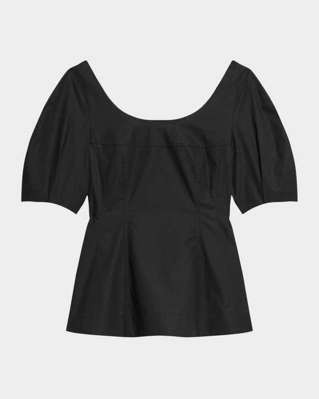 Flare Puff-Sleeve Blouse